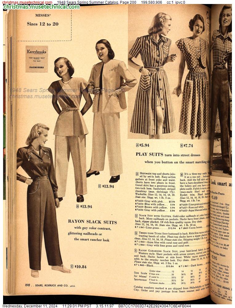 1948 Sears Spring Summer Catalog, Page 200