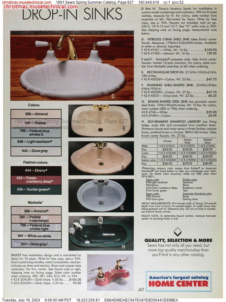 1991 Sears Spring Summer Catalog, Page 627