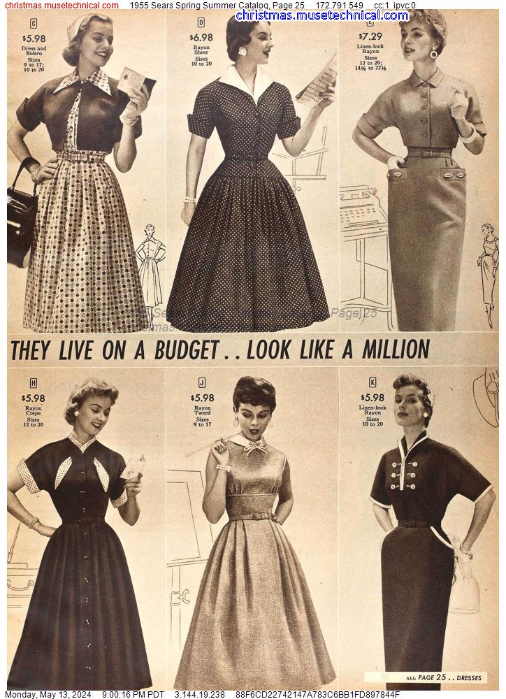 1955 Sears Spring Summer Catalog, Page 25