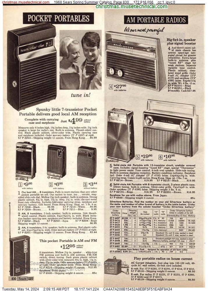 1968 Sears Spring Summer Catalog, Page 830