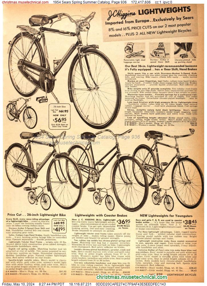 1954 Sears Spring Summer Catalog, Page 936
