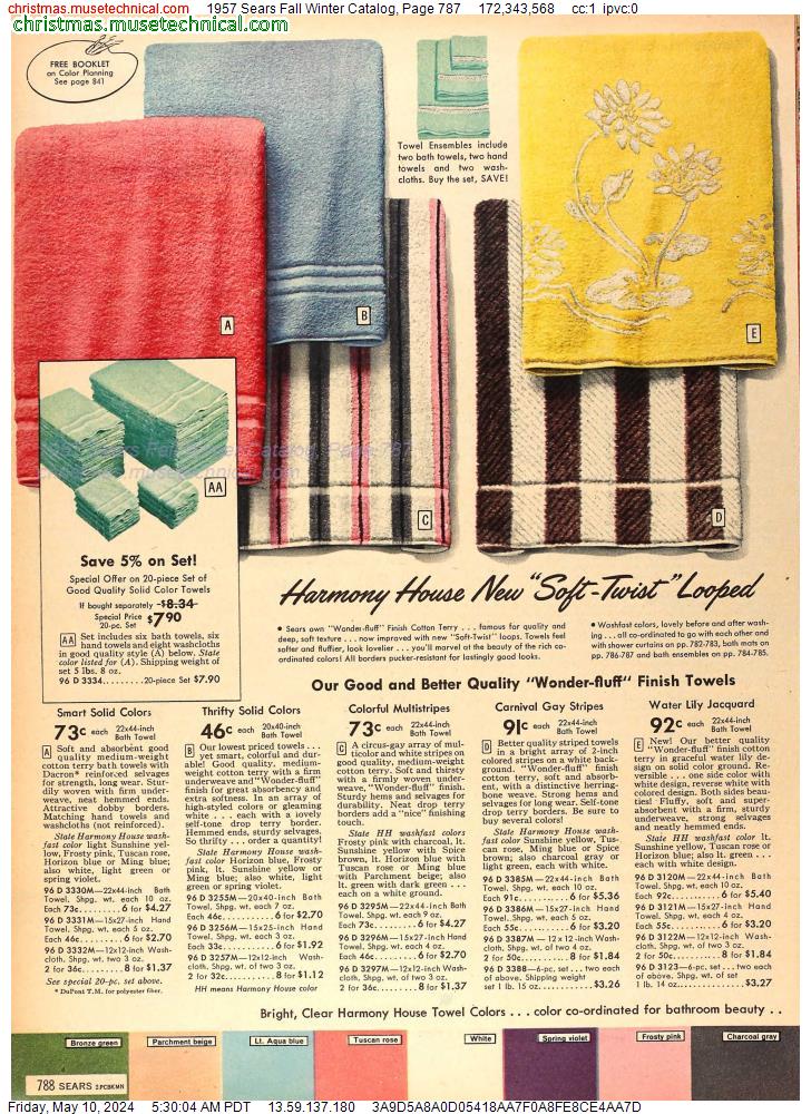 1957 Sears Fall Winter Catalog, Page 787