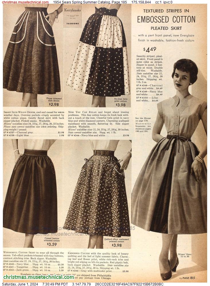 1954 Sears Spring Summer Catalog, Page 185