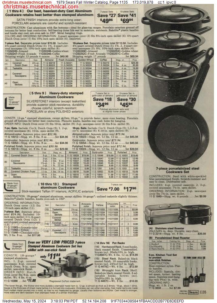 1979 Sears Fall Winter Catalog, Page 1135