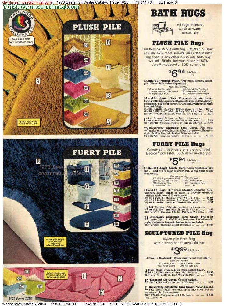 1973 Sears Fall Winter Catalog, Page 1026