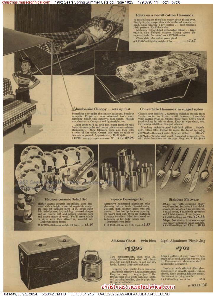 1962 Sears Spring Summer Catalog, Page 1025