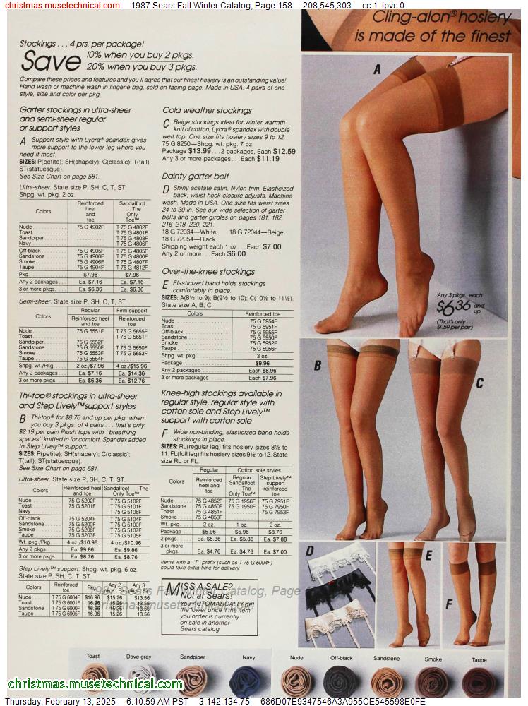 1987 Sears Fall Winter Catalog, Page 158