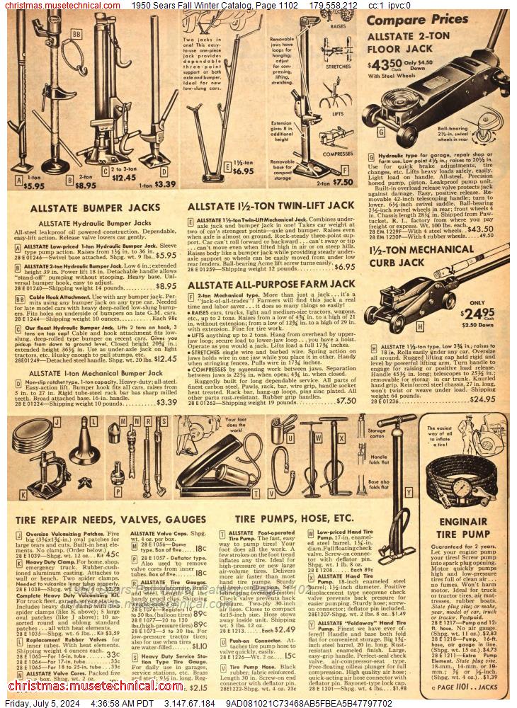 1950 Sears Fall Winter Catalog, Page 1102