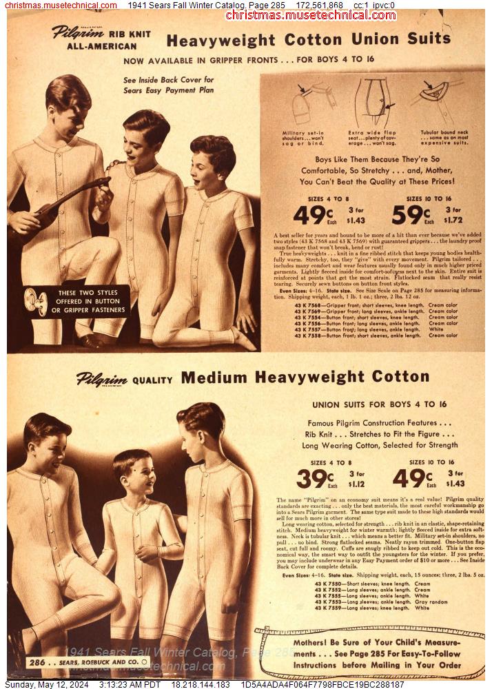 1941 Sears Fall Winter Catalog, Page 285