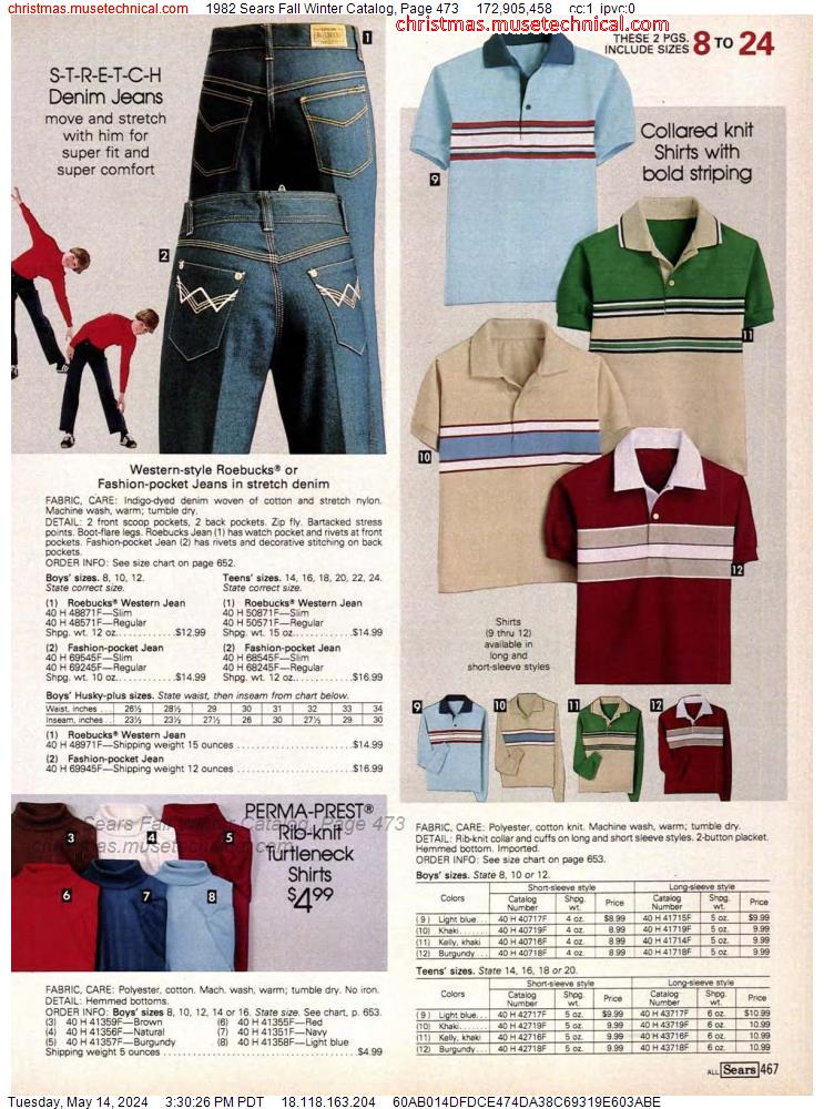 1982 Sears Fall Winter Catalog, Page 473