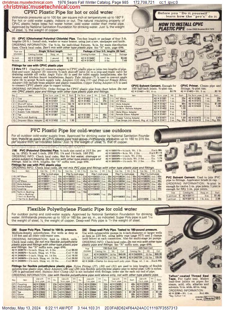 1976 Sears Fall Winter Catalog, Page 985