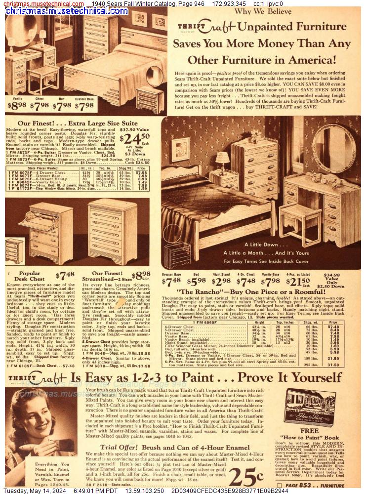 1940 Sears Fall Winter Catalog, Page 946
