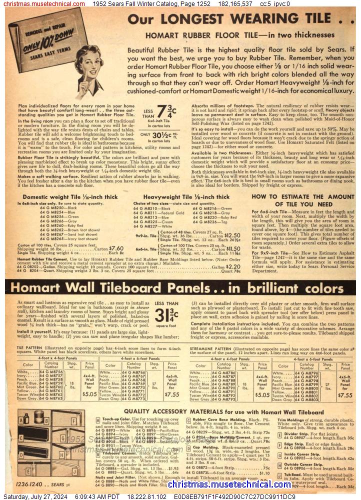 1952 Sears Fall Winter Catalog, Page 1252