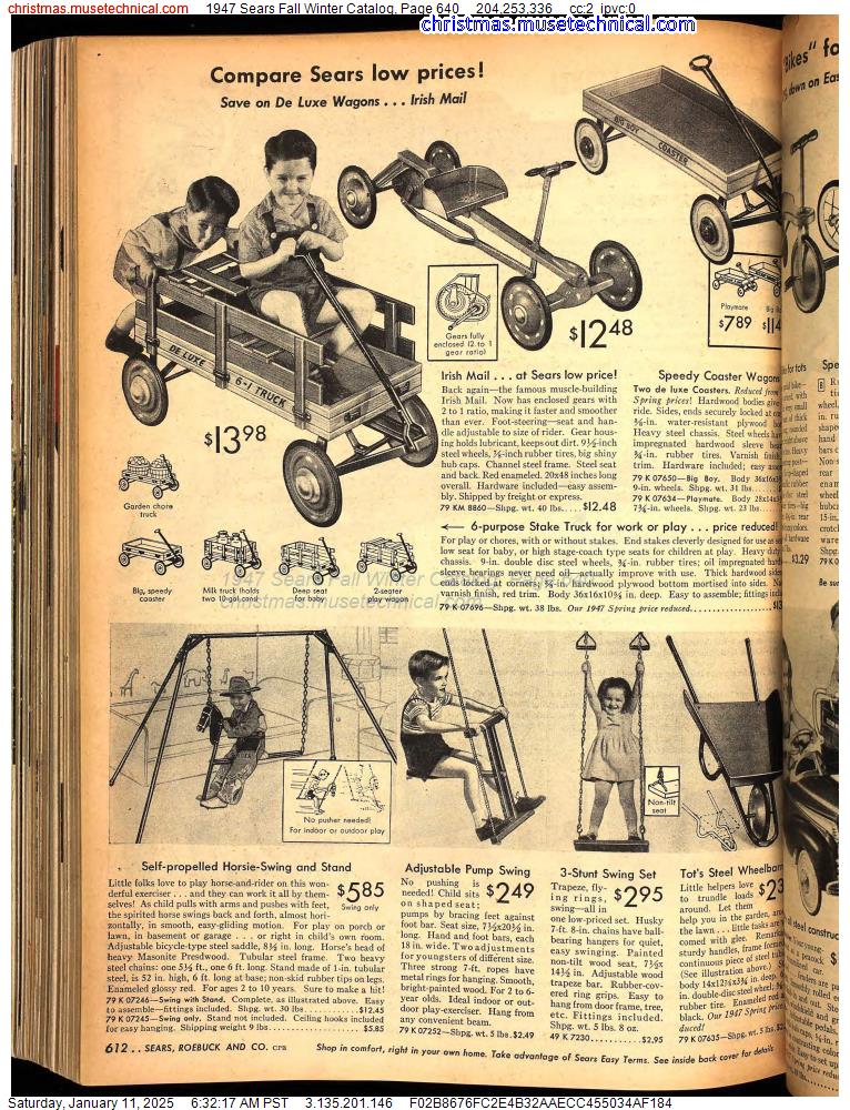 1947 Sears Fall Winter Catalog, Page 640