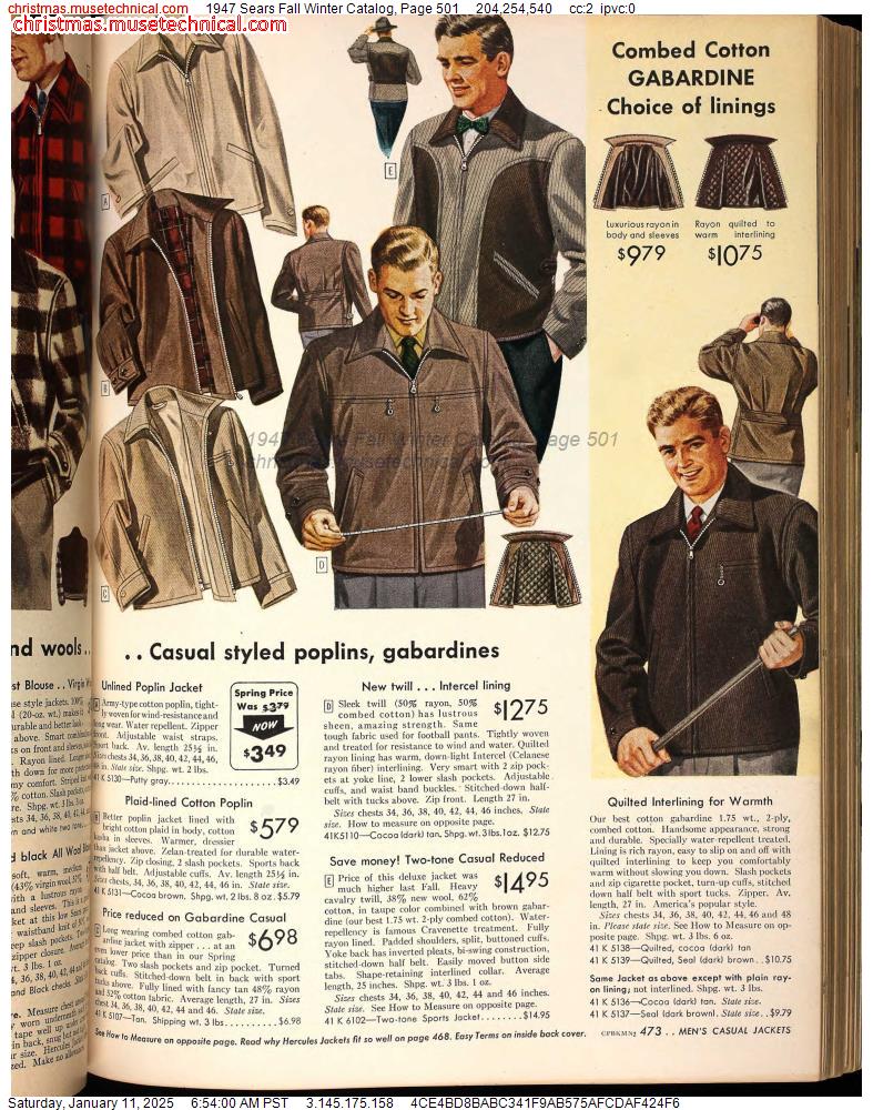 1947 Sears Fall Winter Catalog, Page 501