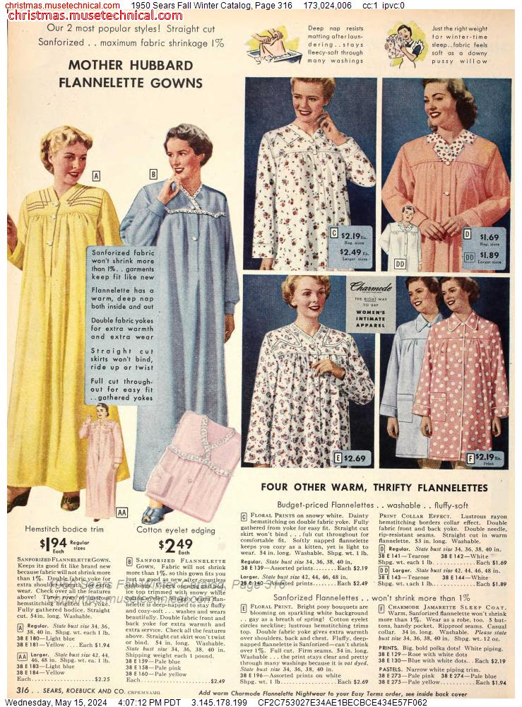 1950 Sears Fall Winter Catalog, Page 316