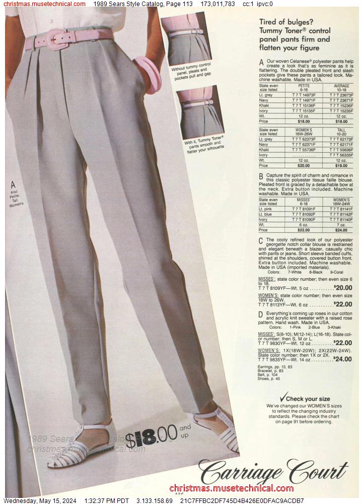 1989 Sears Style Catalog, Page 113