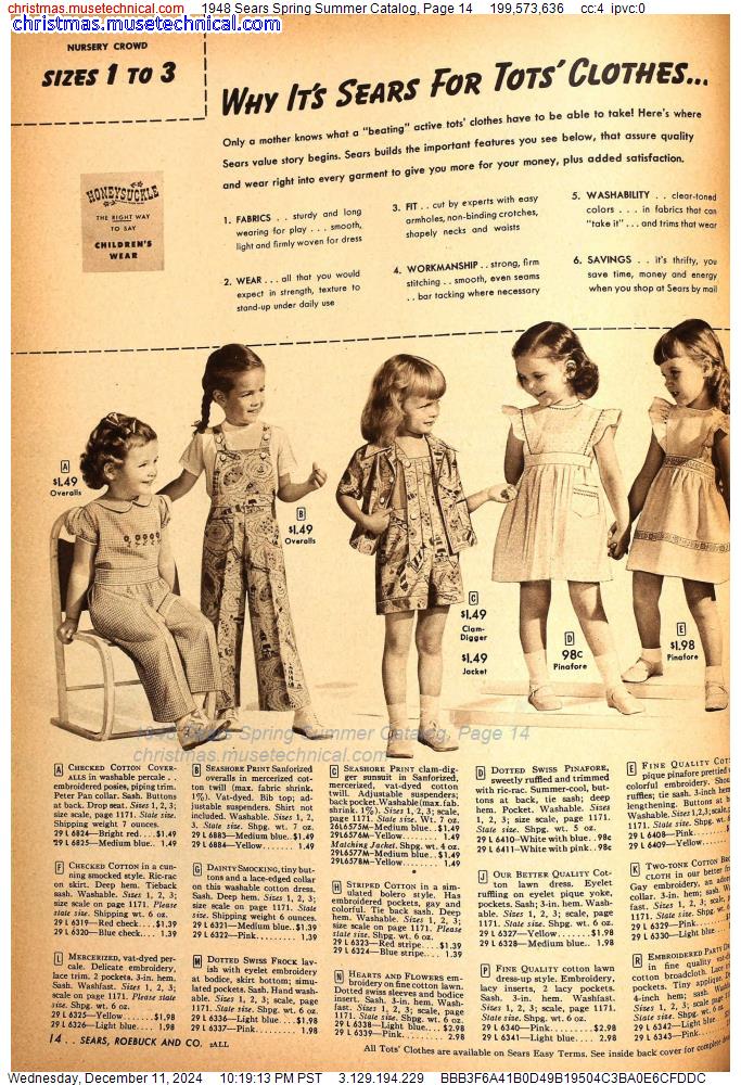 1948 Sears Spring Summer Catalog, Page 14