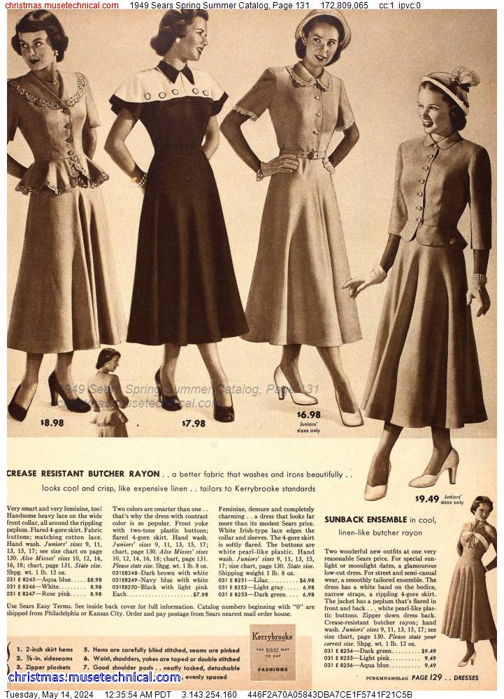 1949 Sears Spring Summer Catalog, Page 131
