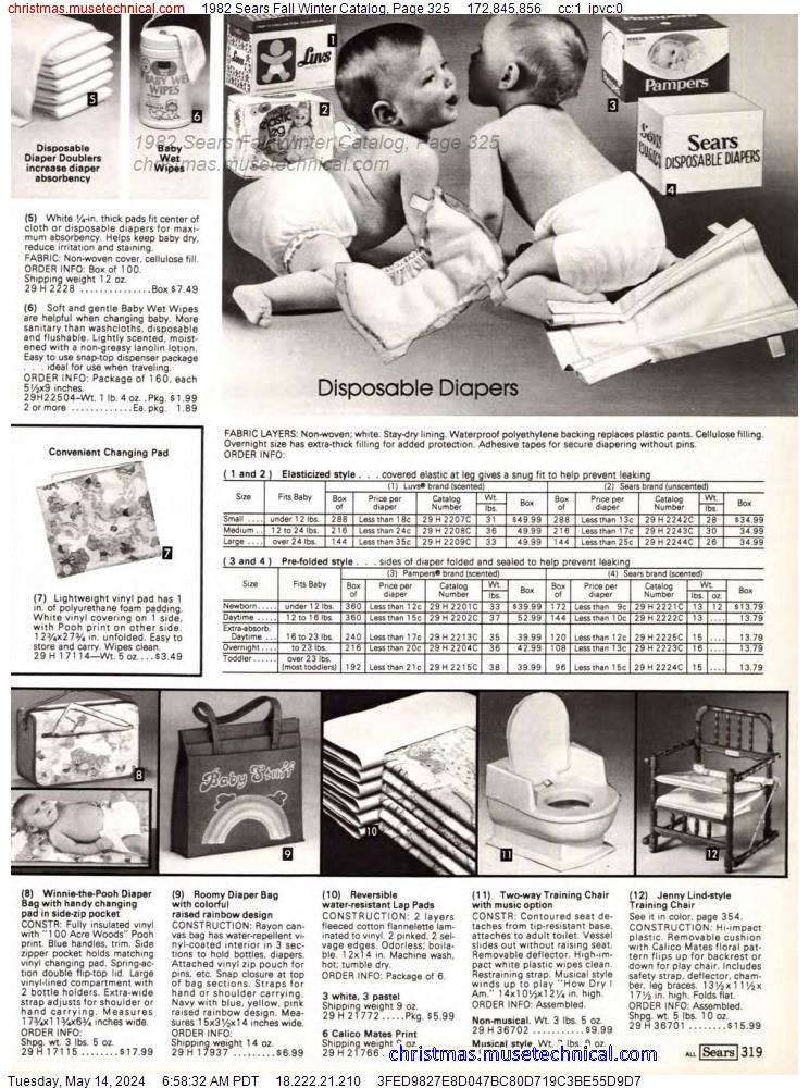 1982 Sears Fall Winter Catalog, Page 325