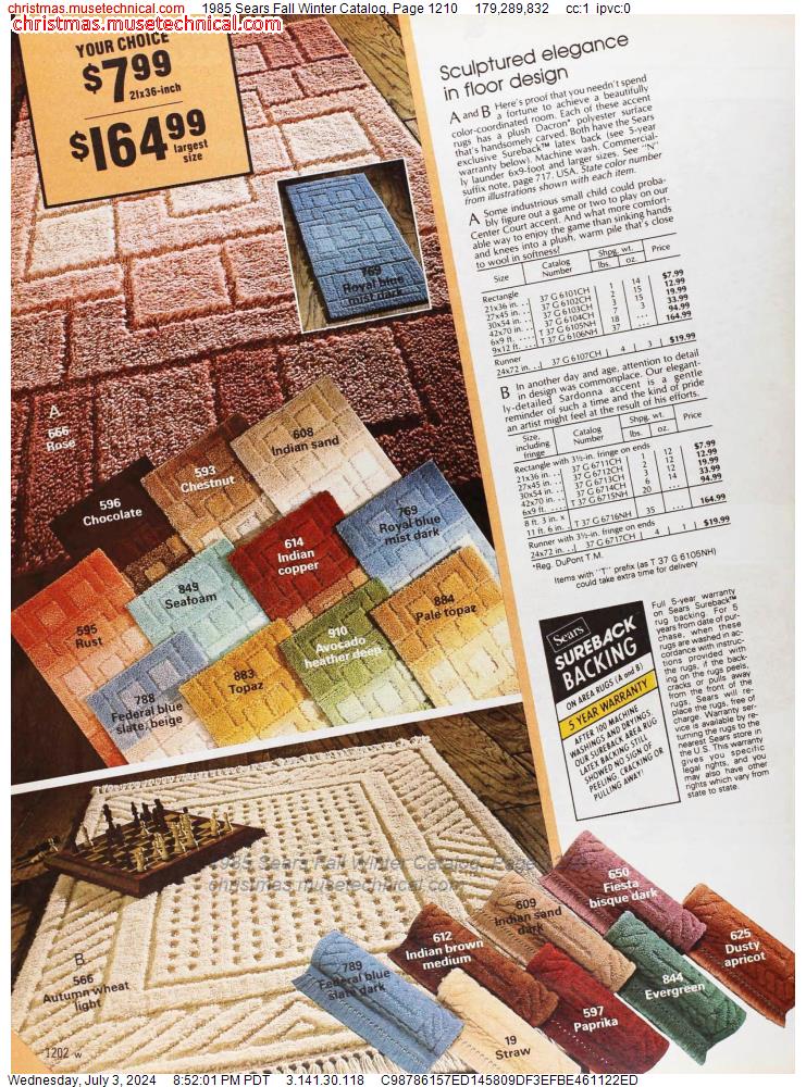 1985 Sears Fall Winter Catalog, Page 1210