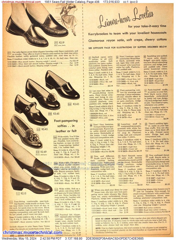 1951 Sears Fall Winter Catalog, Page 406