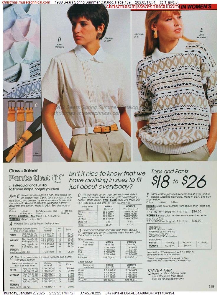 1988 Sears Spring Summer Catalog, Page 159