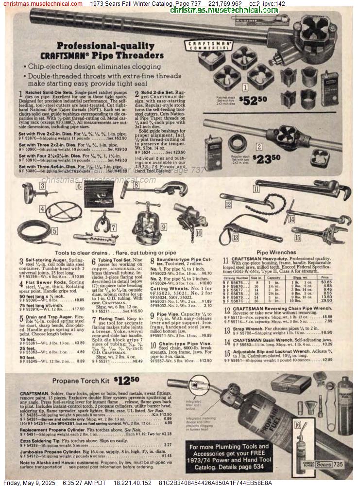 1973 Sears Fall Winter Catalog, Page 737