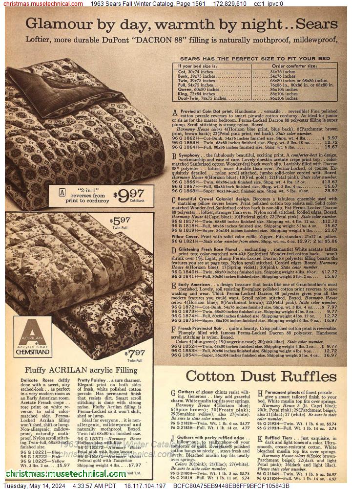 1963 Sears Fall Winter Catalog, Page 1561