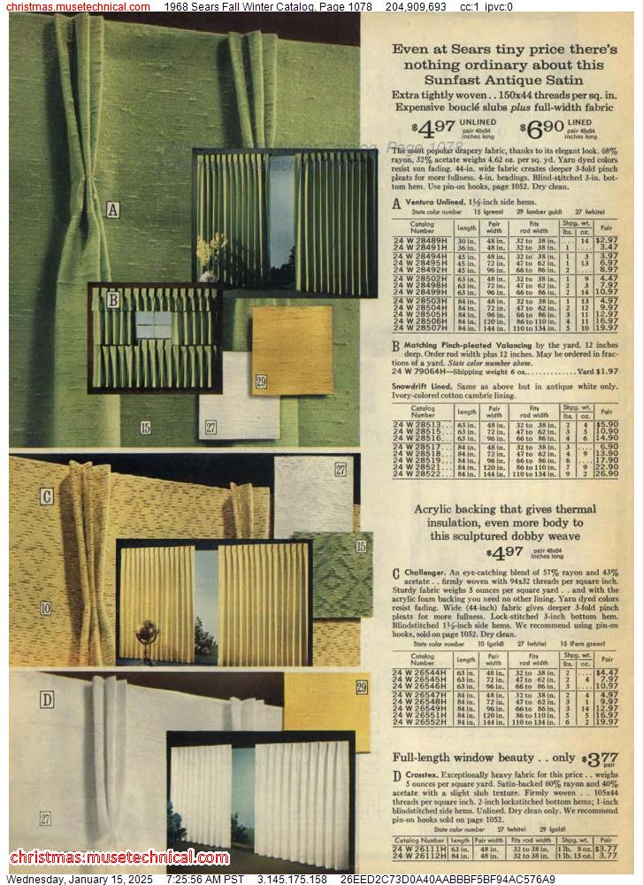 1968 Sears Fall Winter Catalog, Page 1078