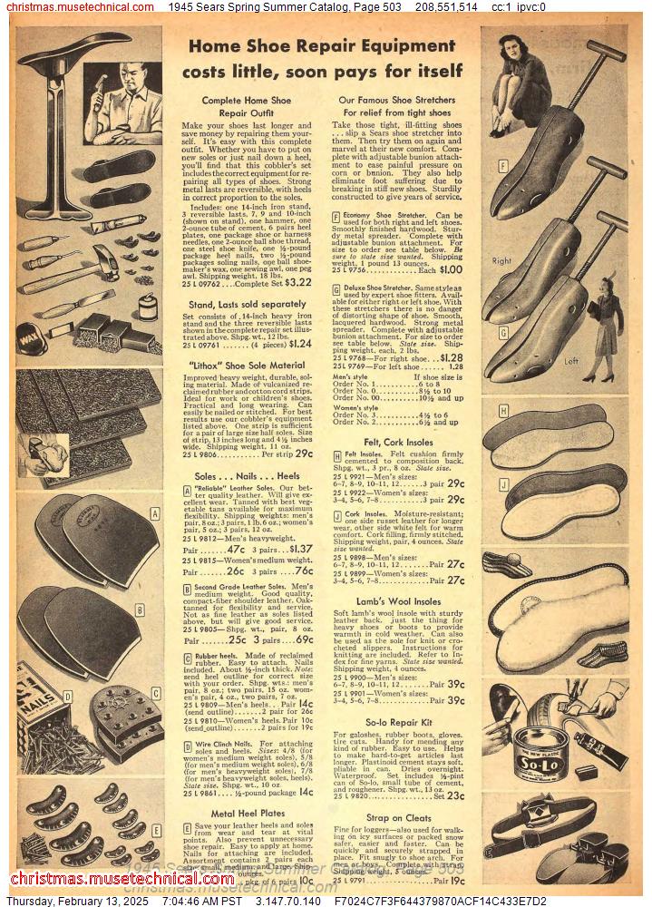 1945 Sears Spring Summer Catalog, Page 503