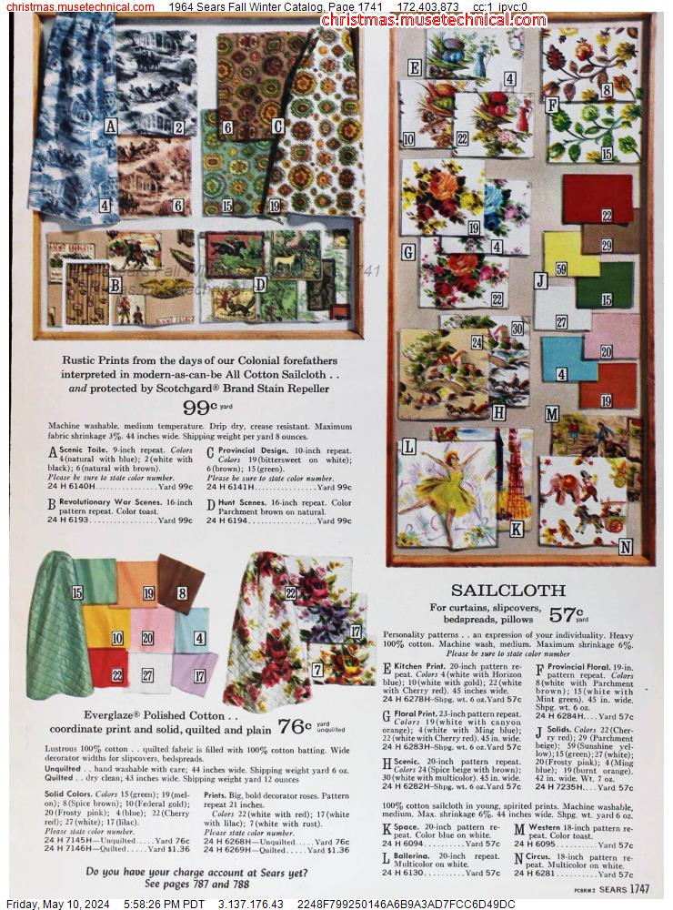 1964 Sears Fall Winter Catalog, Page 1741