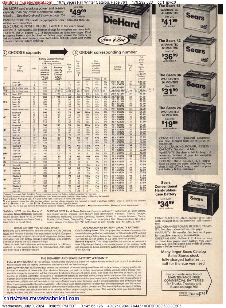 1978 Sears Fall Winter Catalog, Page 761