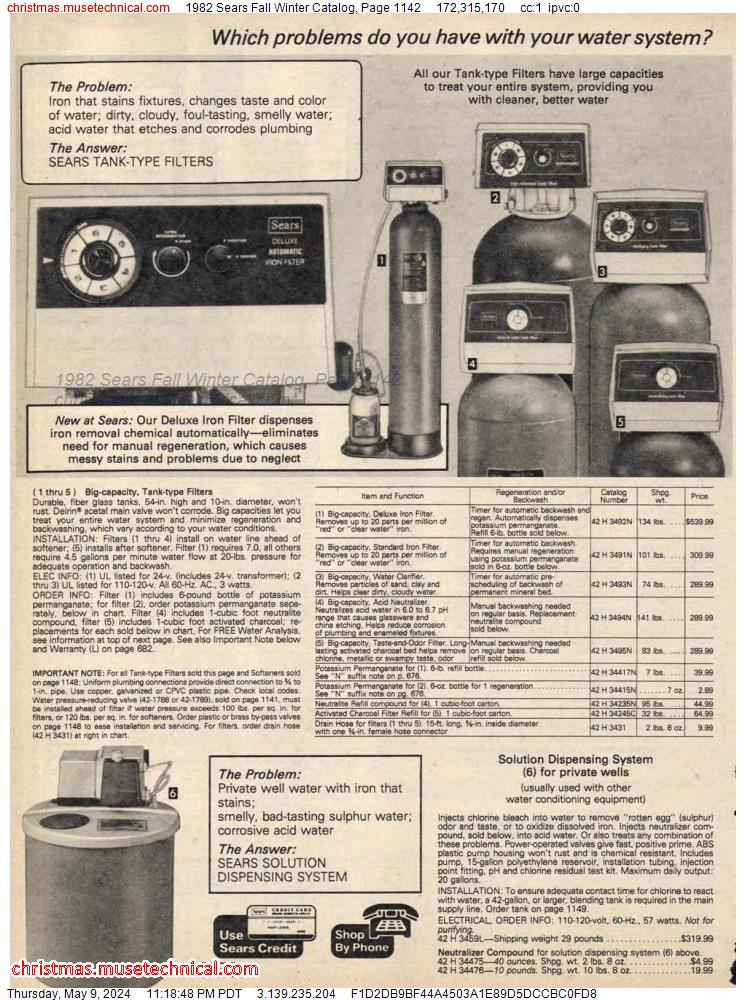 1982 Sears Fall Winter Catalog, Page 1142