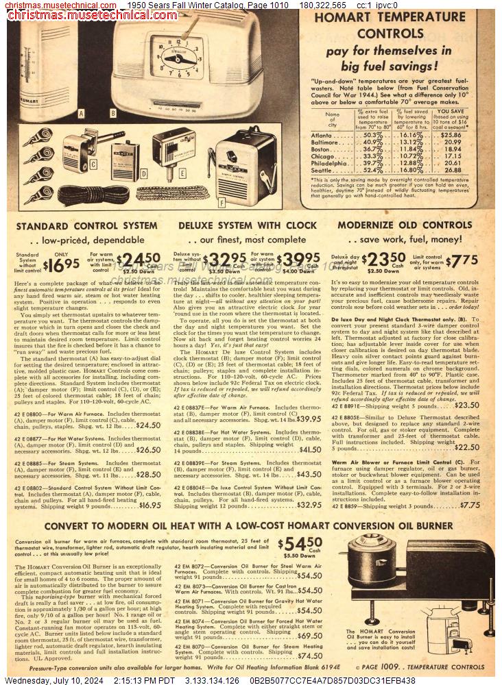 1950 Sears Fall Winter Catalog, Page 1010