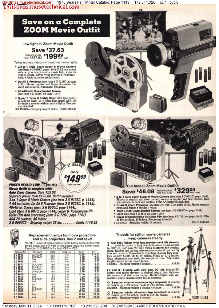 1975 Sears Fall Winter Catalog, Page 1143