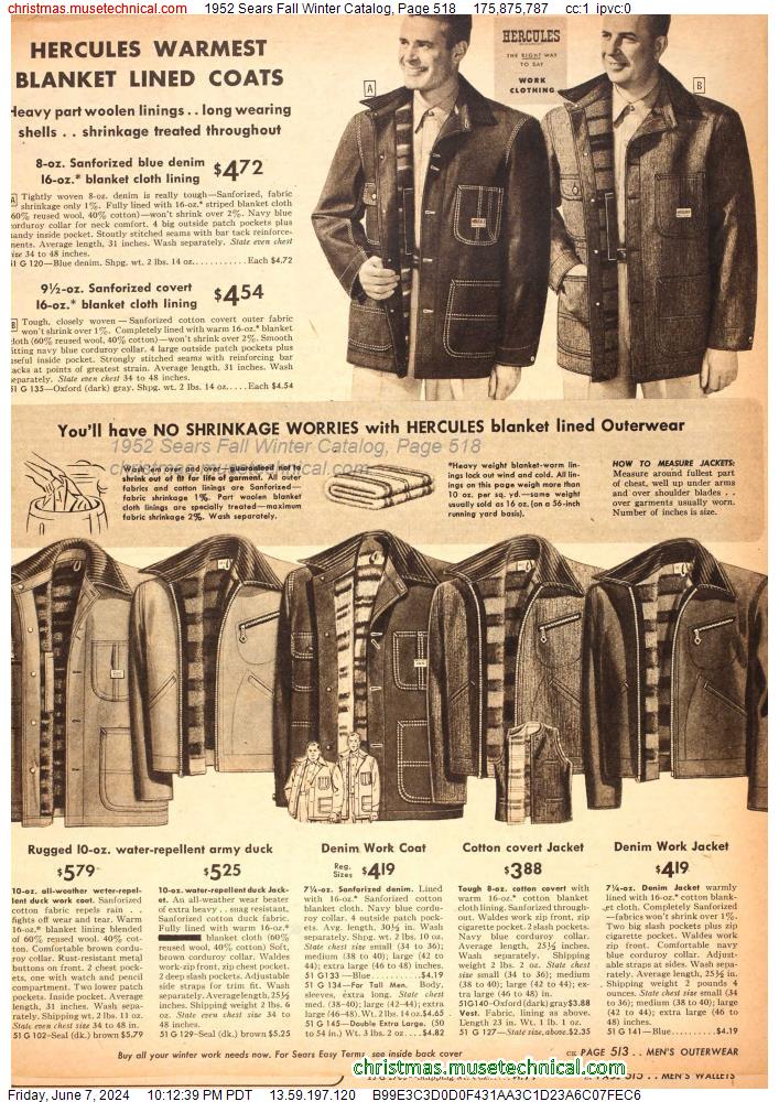 1952 Sears Fall Winter Catalog, Page 518