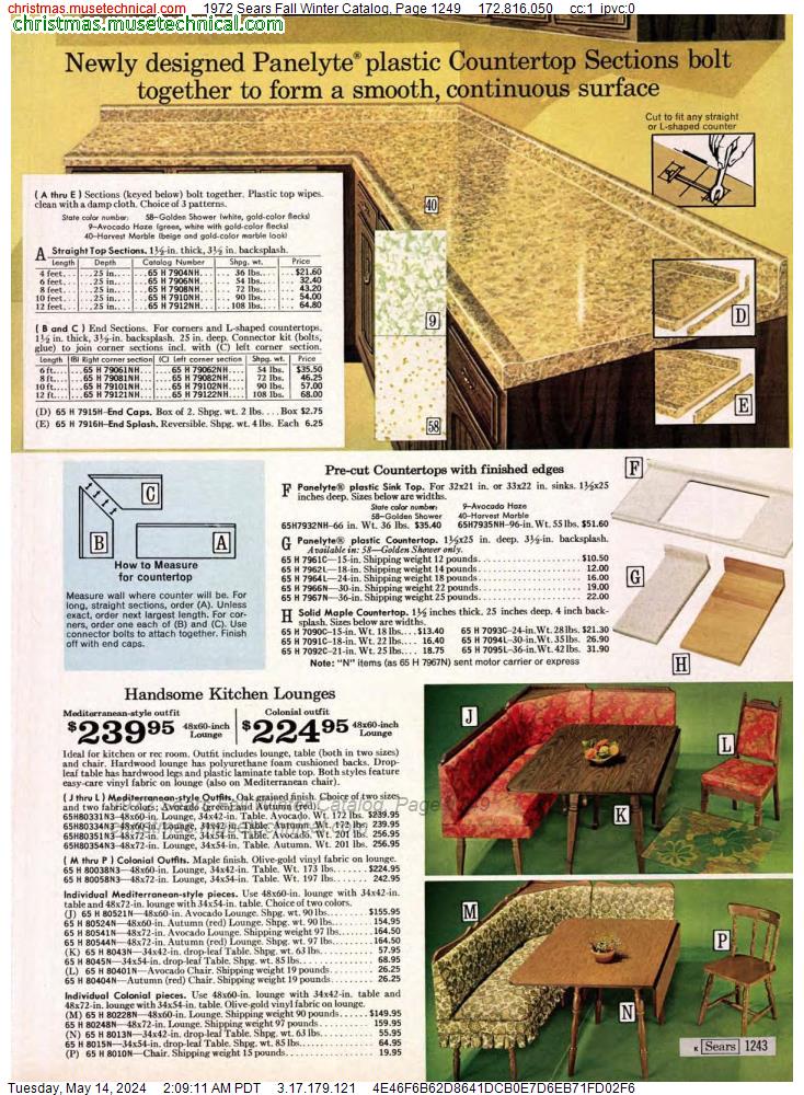 1972 Sears Fall Winter Catalog, Page 1249