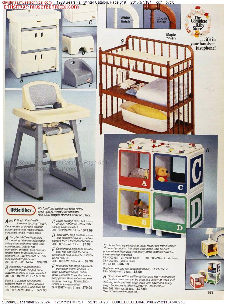 1988 Sears Fall Winter Catalog, Page 619