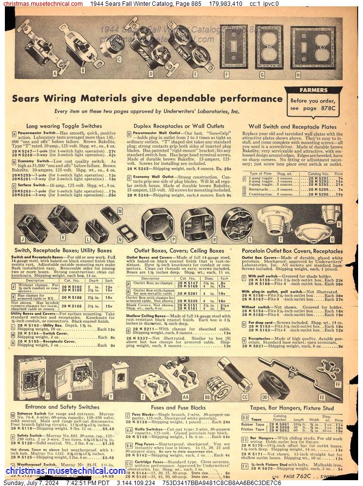 1944 Sears Fall Winter Catalog, Page 885
