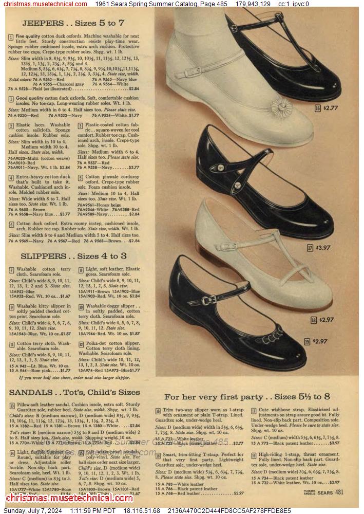 1961 Sears Spring Summer Catalog, Page 485