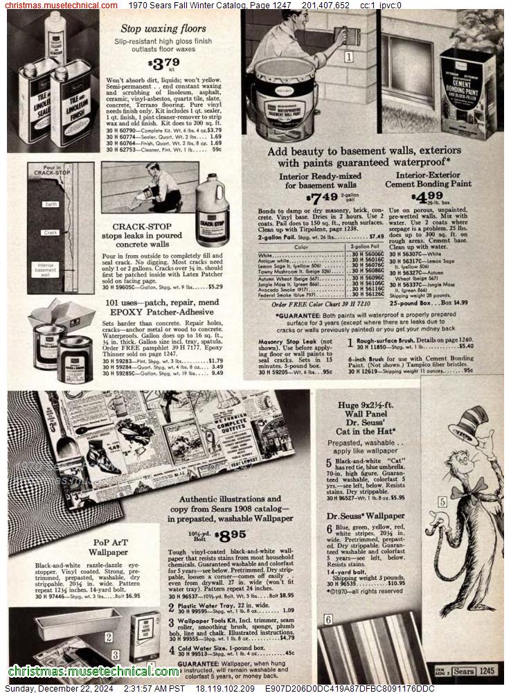 1970 Sears Fall Winter Catalog, Page 1247