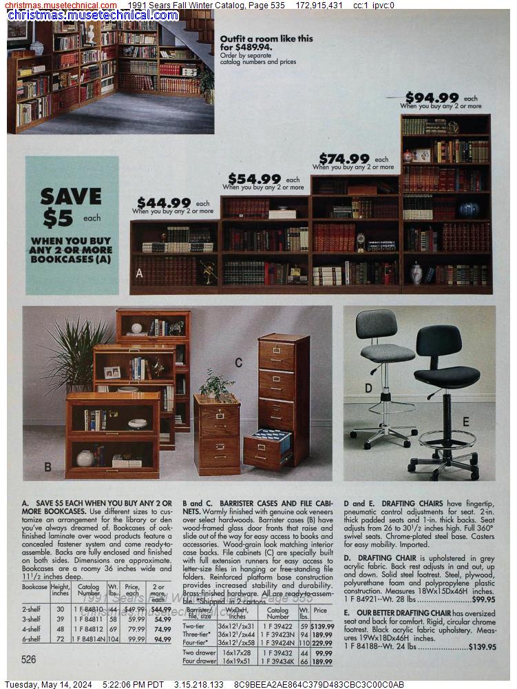 1991 Sears Fall Winter Catalog, Page 535