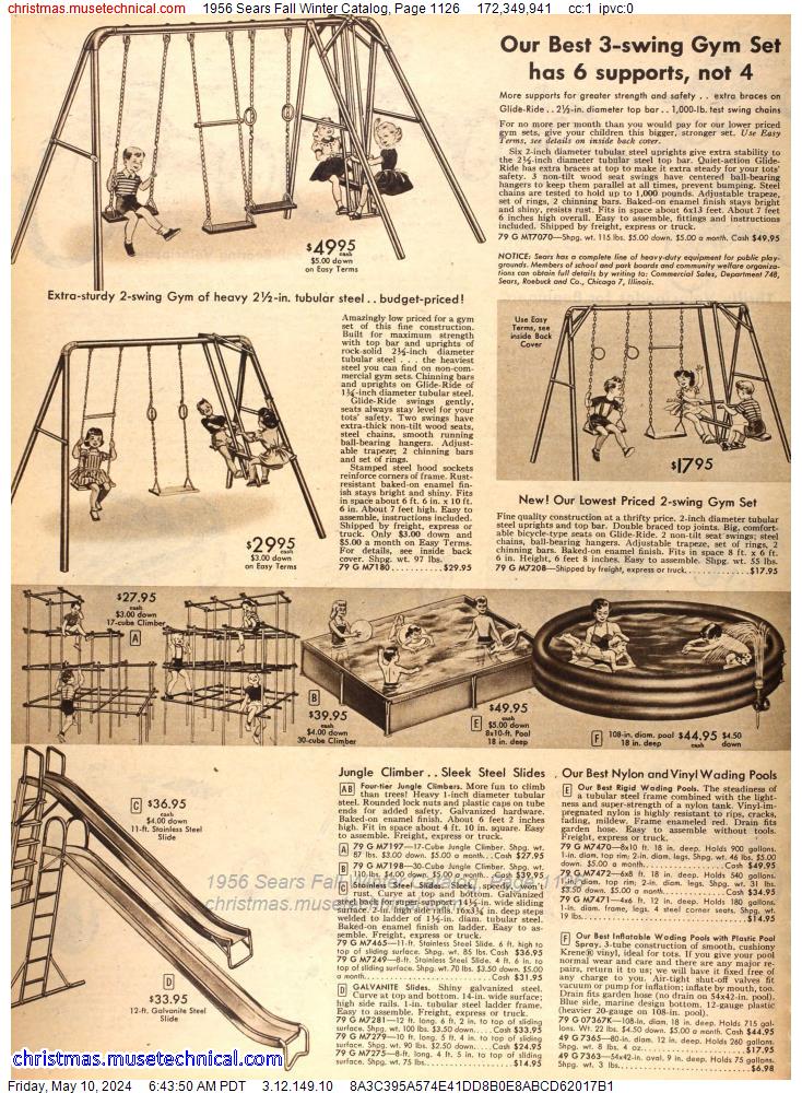 1956 Sears Fall Winter Catalog, Page 1126