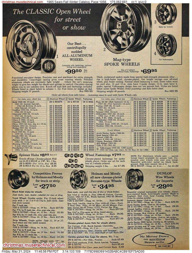 1965 Sears Fall Winter Catalog, Page 1056
