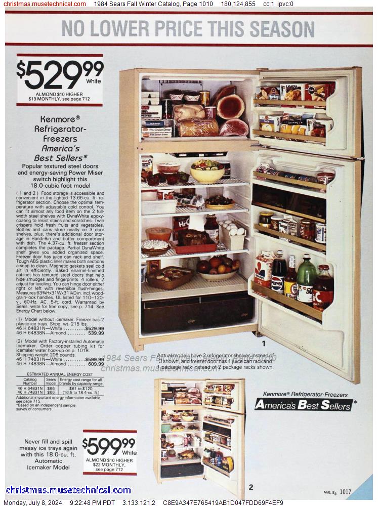 1984 Sears Fall Winter Catalog, Page 1010