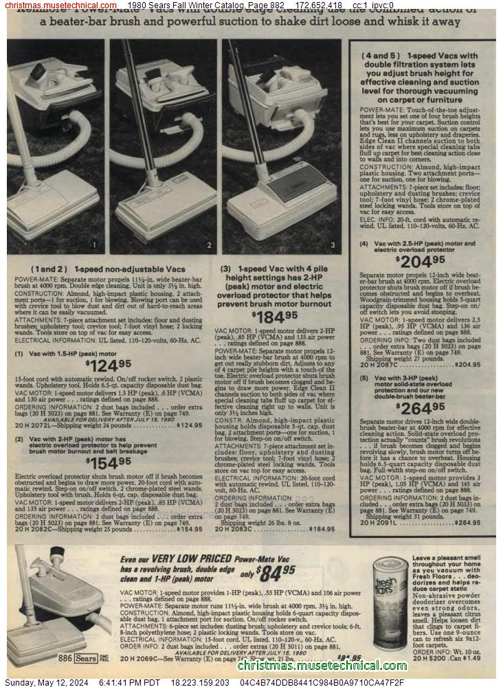 1980 Sears Fall Winter Catalog, Page 882