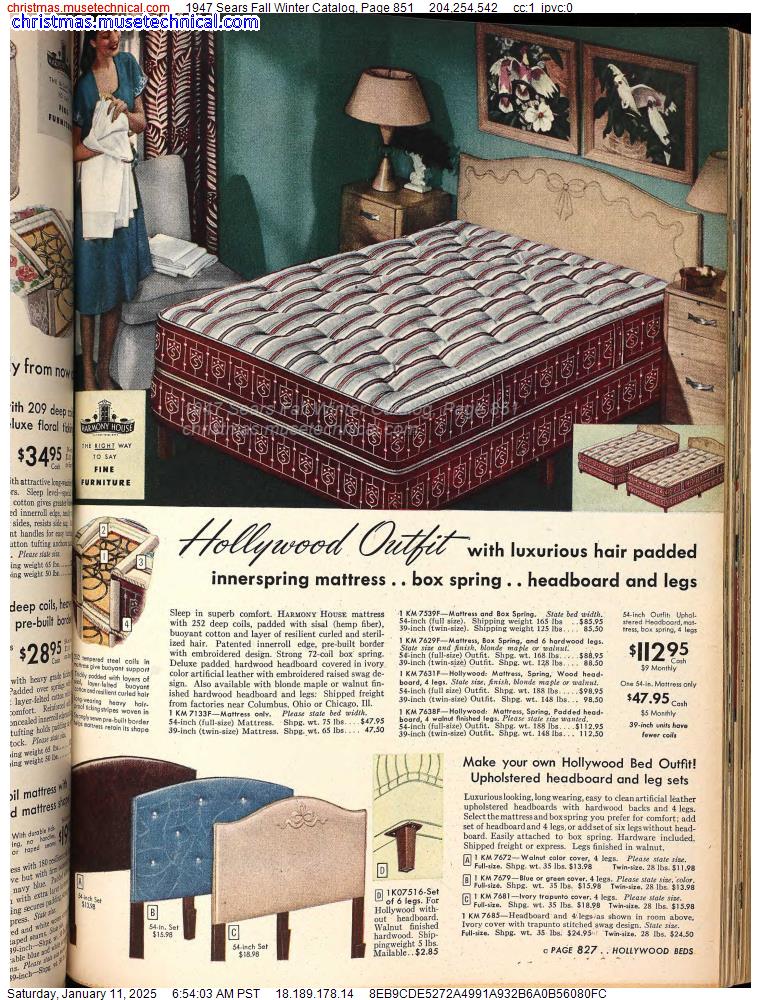 1947 Sears Fall Winter Catalog, Page 851