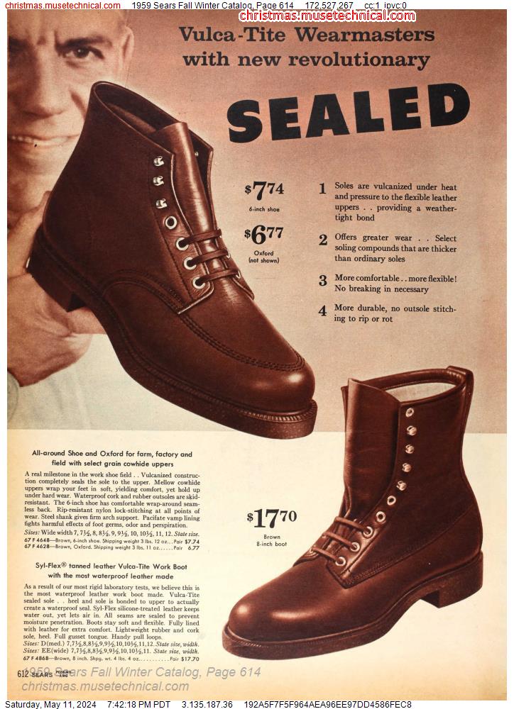1959 Sears Fall Winter Catalog, Page 614