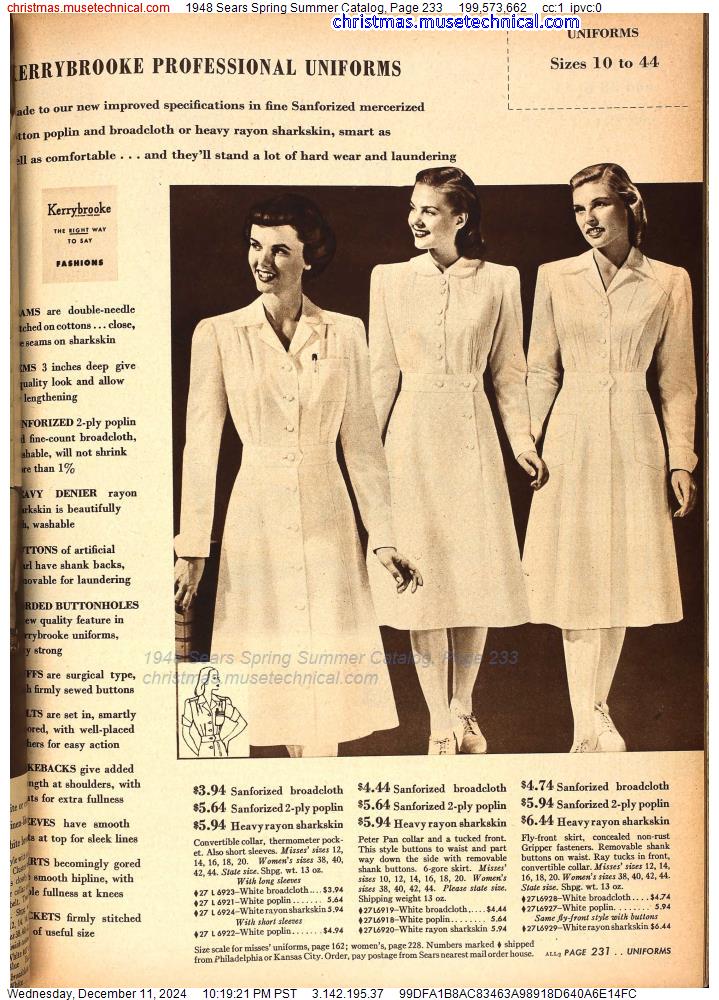 1948 Sears Spring Summer Catalog, Page 233